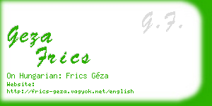 geza frics business card